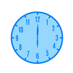 6 o'clock duotone icon isolated on white