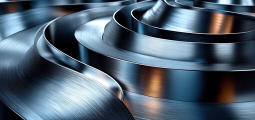 Abstract Metal Swirls: A Symphony of Steel and Light