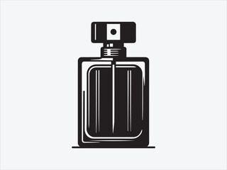Perfume Bottle Silhouette / icon with Elegant Shape for Beauty, Fragrance, and Cosmetic- Vector Art and Illustrations