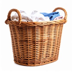 Obraz premium Woven Basket Filled with Soft, Clean Towels