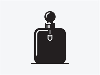 Perfume Bottle Silhouette / icon with Elegant Shape for Beauty, Fragrance, and Cosmetic- Vector Art and Illustrations