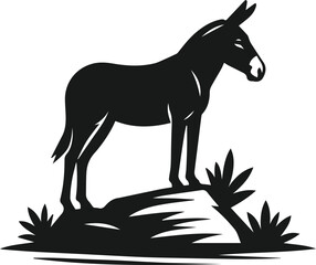 Vector silhouette of a mule