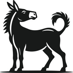 Vector silhouette of a mule