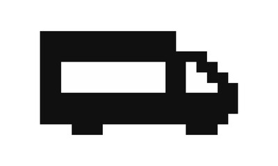 illustration cargo truck pixel art vector icon