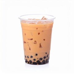 Refreshing Cold Drink with Tapioca Pearls in Cup