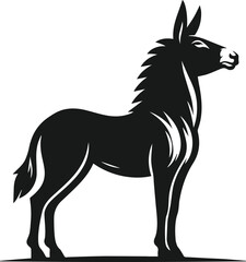 Obraz premium Vector silhouette of a mule