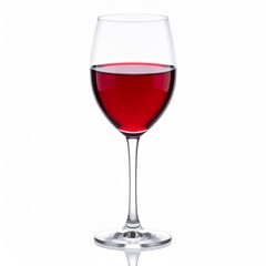 Elegant Red Wine Glass Against White Background