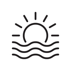 Sunset outline style icon. Rising sun icon