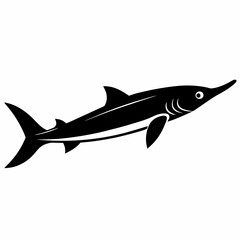 Fish vector silhouette on white background