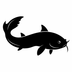 Fish vector silhouette on white background