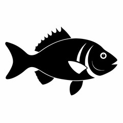 Fish vector silhouette on white background