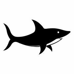 Obraz premium Fish vector silhouette on white background