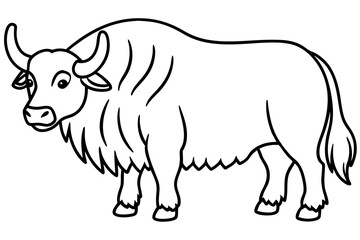 Minimalist Musk Ox Vector