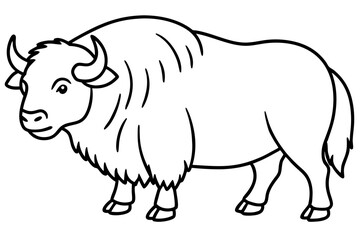 Minimalist Musk Ox Vector