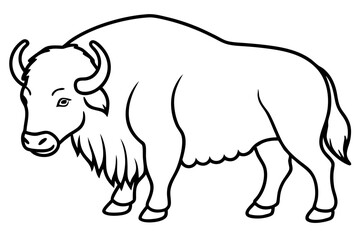 Minimalist Musk Ox Vector