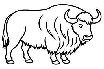 Minimalist Musk Ox Vector