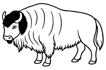 Minimalist Musk Ox Vector