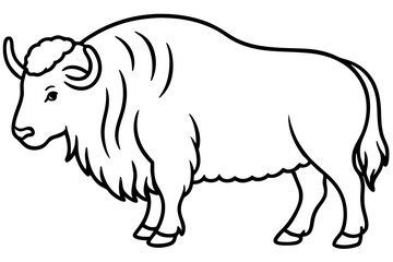 Minimalist Musk Ox Vector