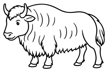 Minimalist Musk Ox Vector