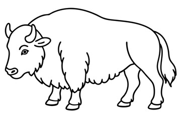 Minimalist Musk Ox Vector