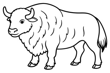 Minimalist Musk Ox Vector