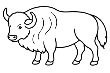 Minimalist Musk Ox Vector