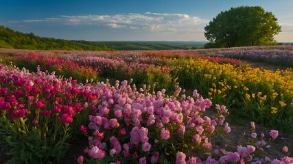 Obraz premium A vibrant blooming landscape