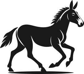 Vector silhouette of a mule