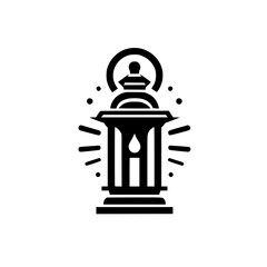 Minimalist Black Lantern Icon - Illustration for Design, Brand Identity