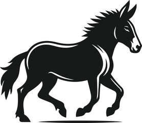 Vector silhouette of a mule