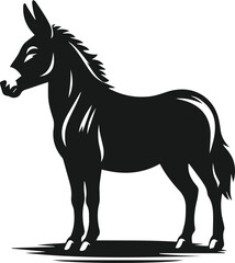 Vector silhouette of a mule