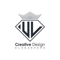 Luxury Initial Letter Monogram in Pentagon Diamond Shape with Royal Crown for Premium Branding & High-End Logo Design
