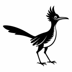 Black Silhouette Roadrunner Icon
