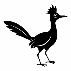 Black Silhouette Roadrunner Icon