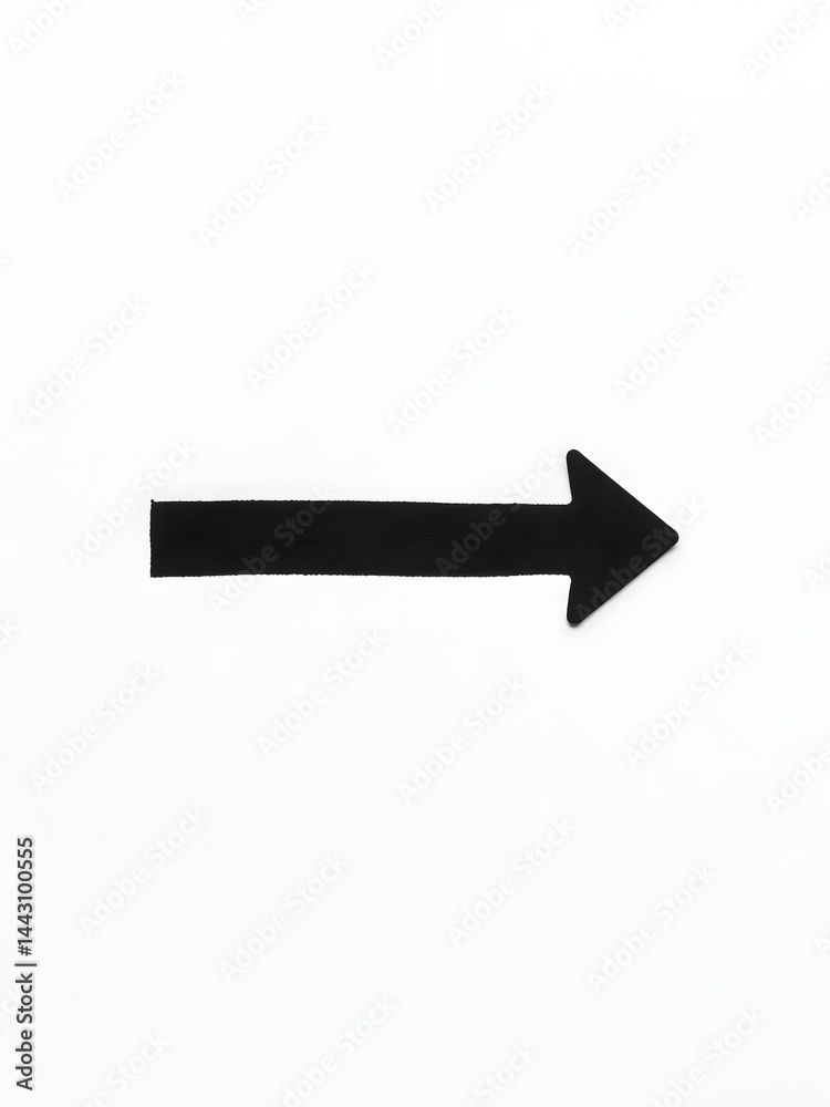 Aufkleber a simple black arrow against a clean white background provides an effective visual representation of