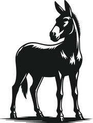Vector silhouette of a mule
