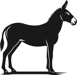 Vector silhouette of a mule