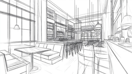 Architect blueprint and plan design with pen