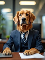 Dog as the CEO of a company