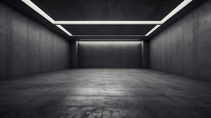 empty room with concrete wall