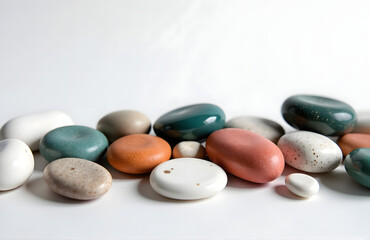 A visually appealing mixture of different colored stones and pebbles arranged together to create a unique composition._00001_