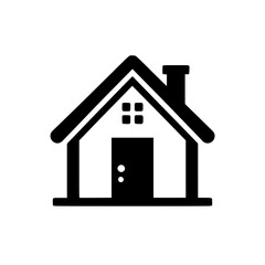 Black and White House Icon: Modern Minimalism for Real Estate & Home