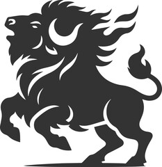 Vector animal bison silhouette