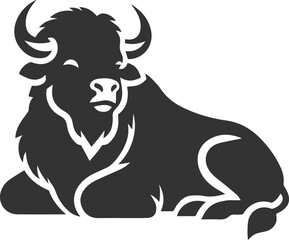 Vector animal bison silhouette