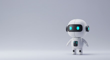 3d cute cartoon illustration, create an art prompt featuring an abstract futuristic background with ethereal light, showcasing a conceptual technology illustration of artificial intelligence