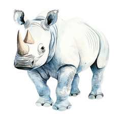 Fototapeta premium Isolated Rhinoceros Illustration with Detailed Features on a Transparent background