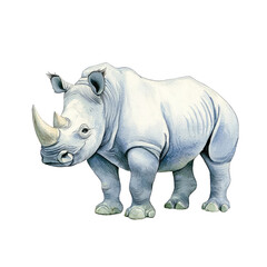 Fototapeta premium Isolated Rhino Illustration on Transparent background Perfect for Wildlife and Nature Themes in Art and Design Projects