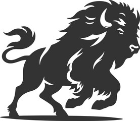 Obraz premium Vector animal bison silhouette