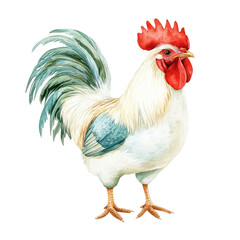 Fototapeta premium Vibrant and Majestic Rooster with Full Body Display Isolated on a Transparent background for Creative Projects