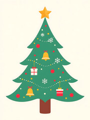 Christmas tree graphics often feature festive symbols such as bells snowflakes and holly leaves to add a holiday touch._00001_